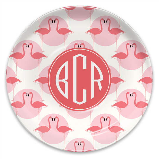 Flamingos Melamine Plate